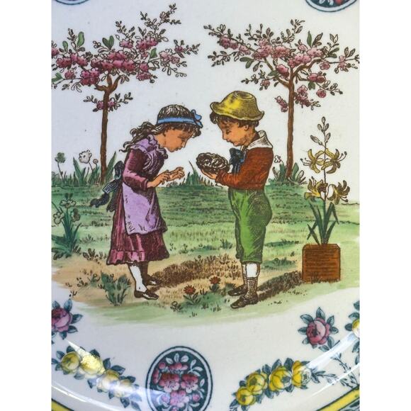 Wedgwood Antique 19th Century 'Garland' Kate Greenaway Etruria 10.25" Plate - Picture 2 of 8